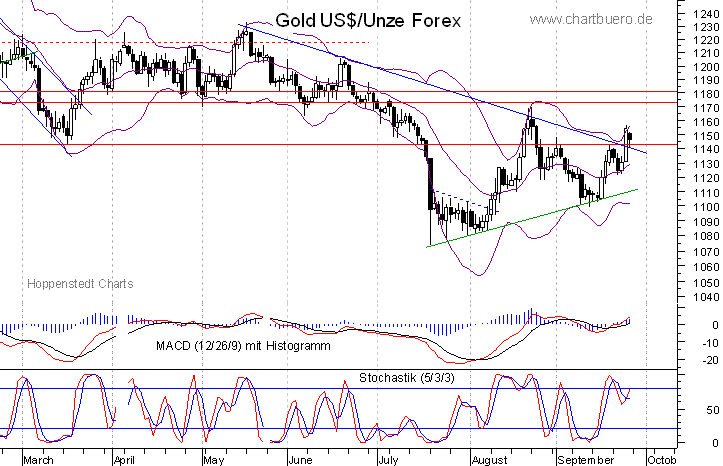 kurzfristiger Gold Chart