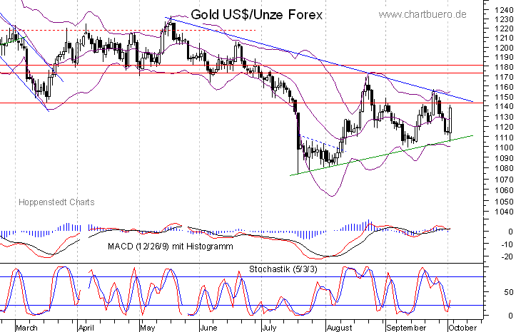 kurzfristiger Gold Chart